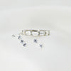 CELINE HALF ETERNITY (5x3mm) Horizontally Set East-West Emerald Cut Moissanite Eternity Wedding Band in 14K White Gold With Claw Prongs