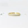 SIENNA .60 CTW Micropave Three-Sided Dome 3/4 Eternity Moissanite Wedding or Stacking Band in 14K Rose Gold