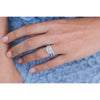 SCARLETT 1.2 Carat Total Dainty Crushed Ice Oval Cut Moissanite 3/4 Eternity Stacking band or Wedding Band in 14K Rose Gold