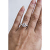 HARLOW 2.7 Carat (8mm) Colorless Asscher Cut 3-Stone Moissanite Engagement Ring with Baguettes in White 14K Gold Setting
