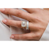 CELINE 3.5 CTW 12-Stone Emerald Cut Moissanite Eternity Wedding Band in 14K Platinum With Claw Prongs