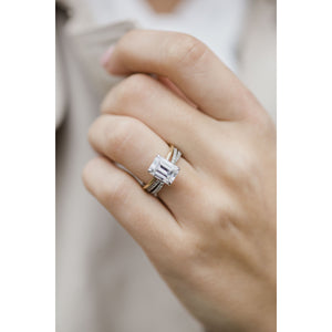 MILA .35 CTW Chic Crossover X Moissanite Stacking or Wedding Band in 14K White Gold