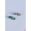 CELINE 3.5 CTW Full Eternity Fancy Emerald Greeen Emerald Cut Moissanite Eternity Wedding Band in 14K White Gold With Claw Prongs