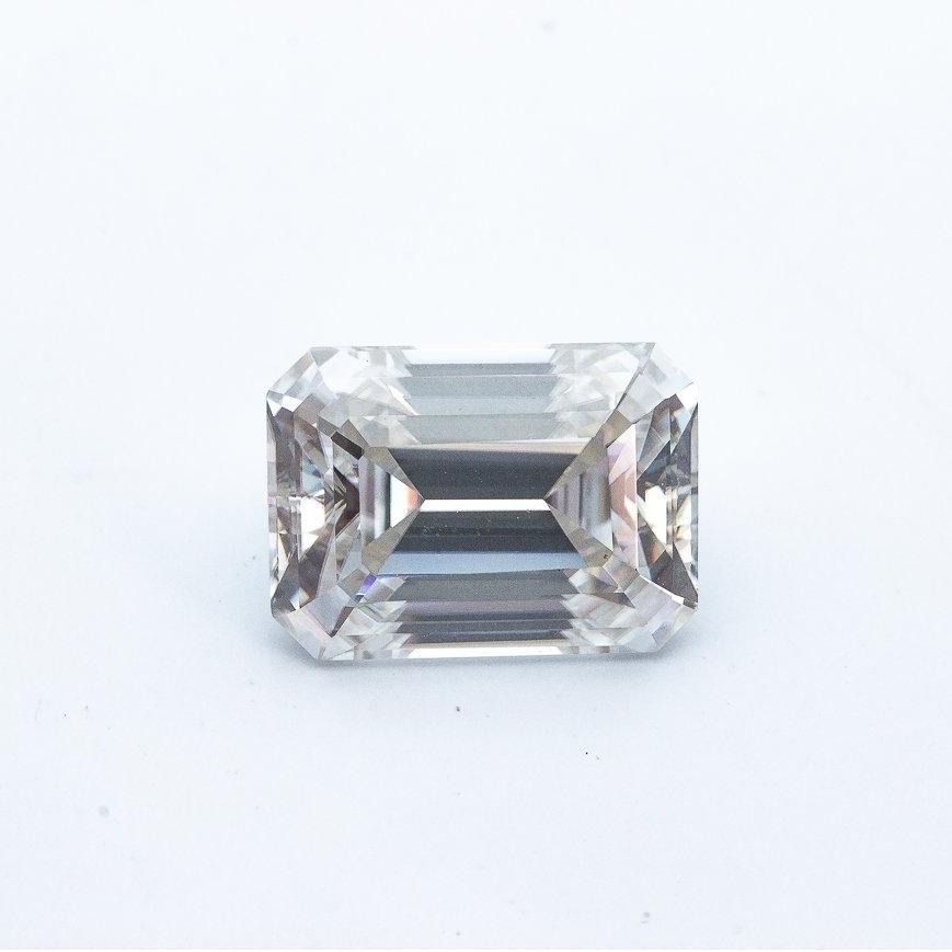 4.2 Carat (11x8mm) Colorless Elongated Emerald Cut Moissanite Loose Stone with Windmills