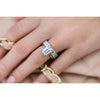 CELINE 3.5 CTW 12-Stone Emerald Cut Moissanite Eternity Wedding Band in 14K Platinum With Claw Prongs