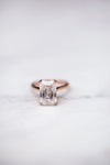 STELLA 4.85 Carat (11.5x8mm) Crisscut Style Moissanite Dainty Double Claw Prong Cathedral Solitaire Engagement Ring in 14K Rose Gold