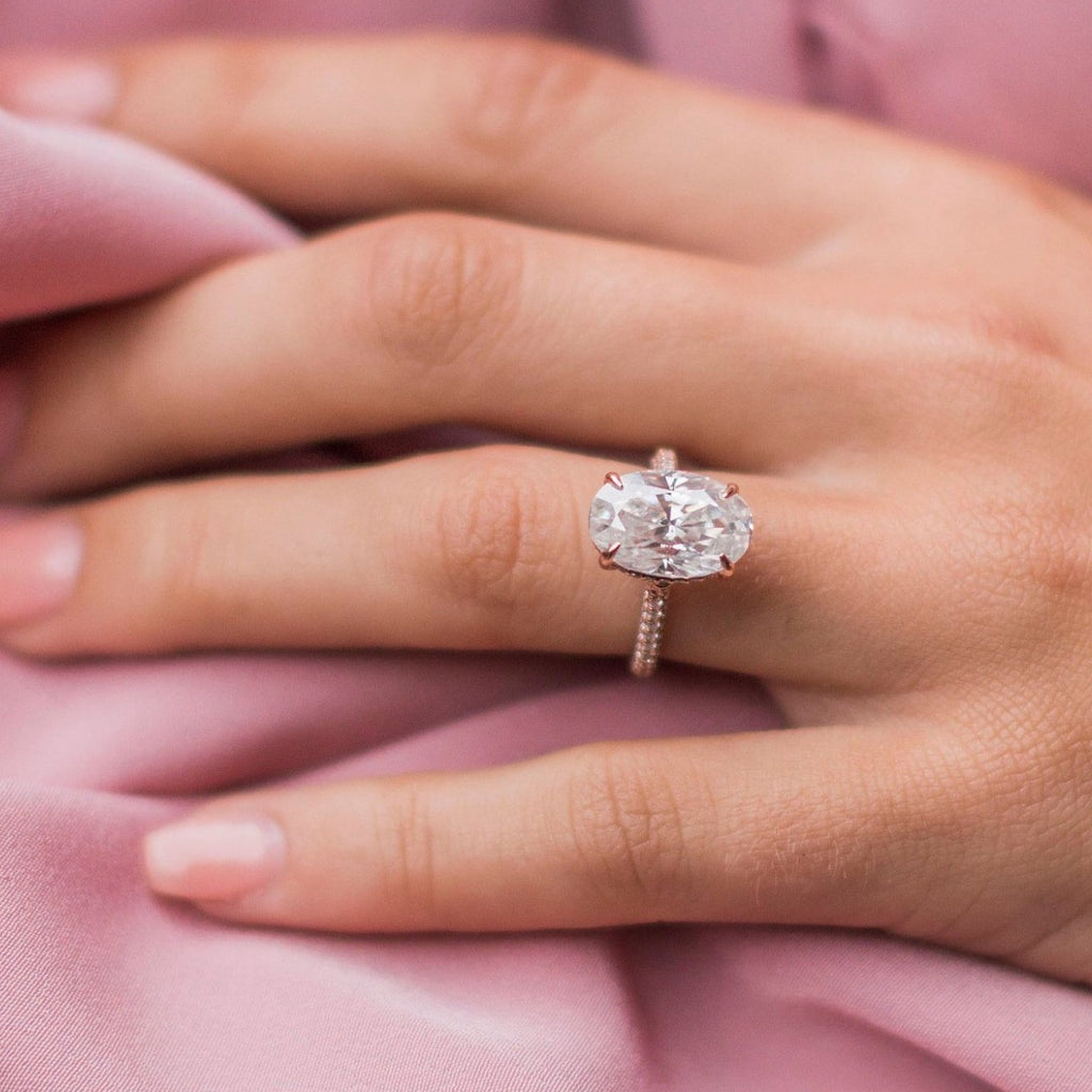 7 Carats Radiant Diamond 3 Stone Engagement Ring Gold White
